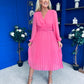 Muireann Twist Detail Midi Dress Pink