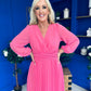 Muireann Twist Detail Midi Dress Pink