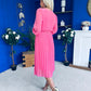 Muireann Twist Detail Midi Dress Pink