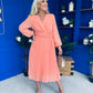 Muireann Twist Detail Midi Dress Peach