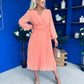 Muireann Twist Detail Midi Dress Peach