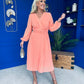 Muireann Twist Detail Midi Dress Peach