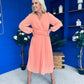 Muireann Twist Detail Midi Dress Peach