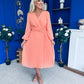 Muireann Twist Detail Midi Dress Peach