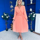 Muireann Twist Detail Midi Dress Peach