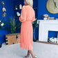 Muireann Twist Detail Midi Dress Peach
