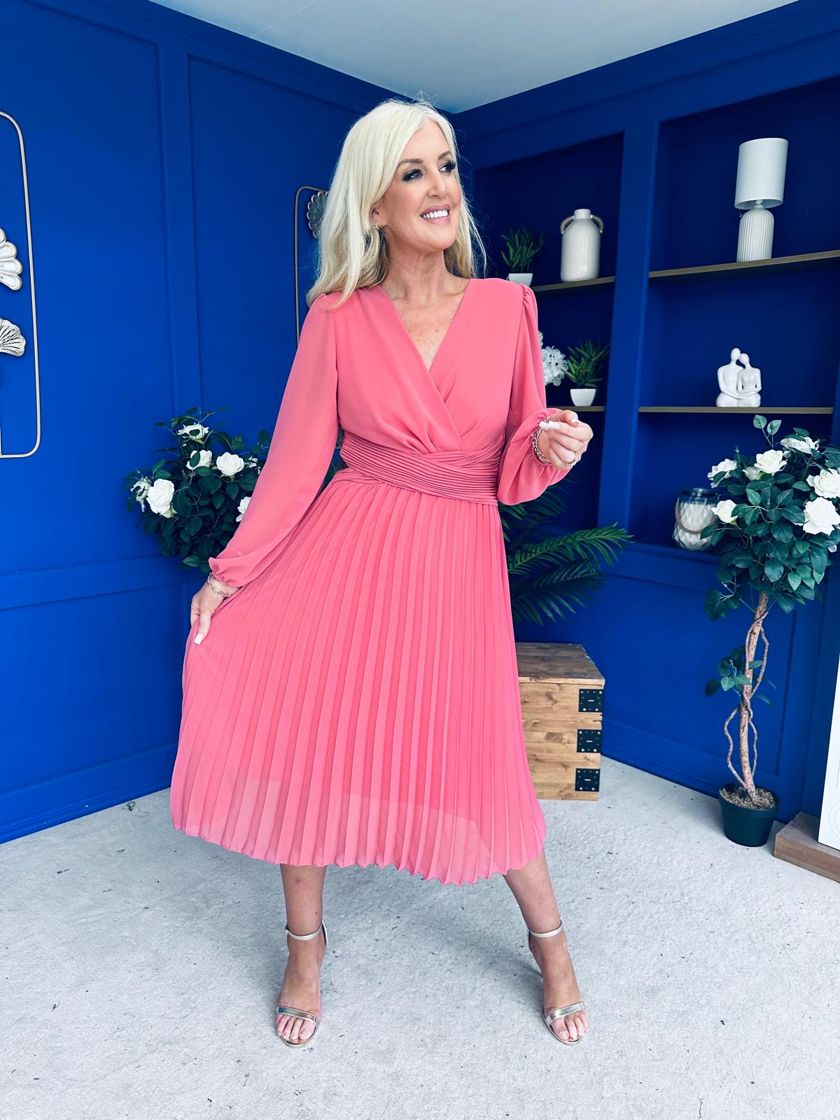 Muireann Twist Detail Midi Dress Mauve