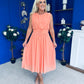 Freya Gathered Detail Midi Dress Peach