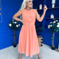 Freya Gathered Detail Midi Dress Peach
