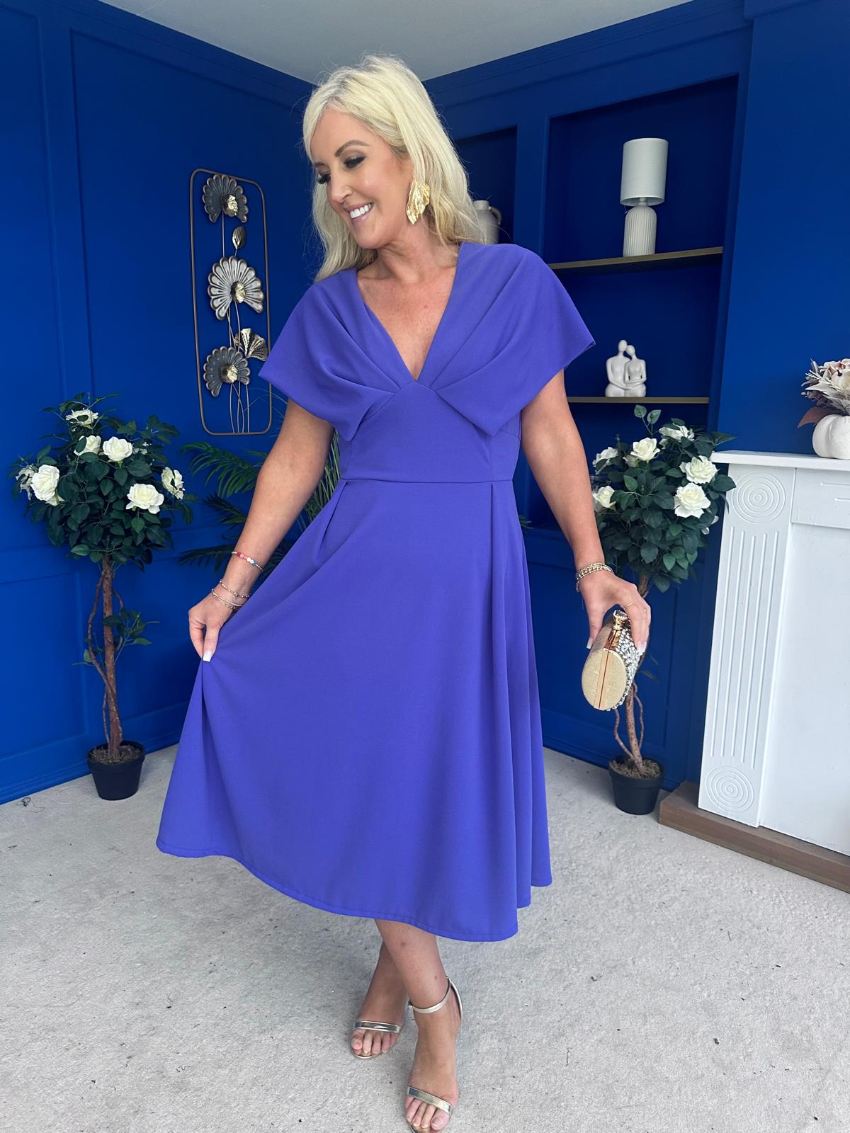 Catherine Detailed Occasion Dress Violet