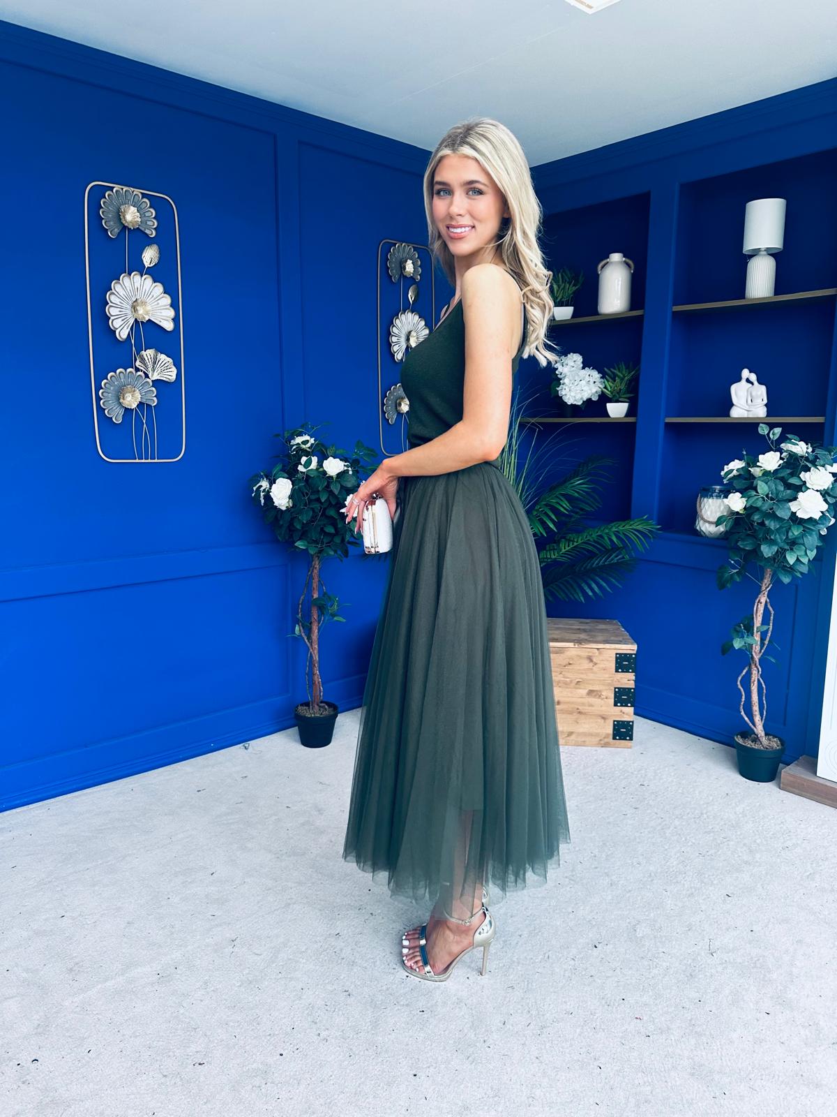 Sandra Knit Cami Top Khaki