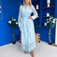 Marley Crochet Detail Midi Shirt Dress Pwr Blue
