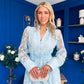 Marley Crochet Detail Midi Shirt Dress Pwr Blue