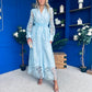 Marley Crochet Detail Midi Shirt Dress Pwr Blue