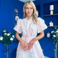 Kiley Embellished Midi Shirt Dress White / Pink
