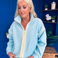 Lulu Contrast Binding Full Zip Fleece Blue