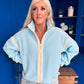 Lulu Contrast Binding Full Zip Fleece Blue