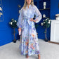 Erin Detailed Midi Shirt Dress Floral Violet