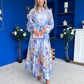 Erin Detailed Midi Shirt Dress Floral Violet