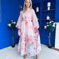 Erin Detailed Midi Shirt Dress Floral Pink
