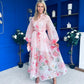Erin Detailed Midi Shirt Dress Floral Pink