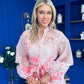 Erin Detailed Midi Shirt Dress Floral Pink