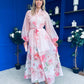 Erin Detailed Midi Shirt Dress Floral Pink