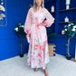 Erin Detailed Midi Shirt Dress Floral Pink