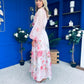 Erin Detailed Midi Shirt Dress Floral Pink