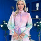 Sophia Button Detail Midi Shirt Dress Floral Ombre