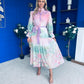 Sophia Button Detail Midi Shirt Dress Floral Ombre