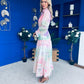 Sophia Button Detail Midi Shirt Dress Floral Ombre