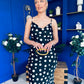 Naomi Polka Slip Midi Dress Black