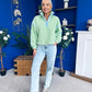 Lulu Contrast Binding 1/4 Zip Fleece Green
