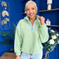 Lulu Contrast Binding 1/4 Zip Fleece Green