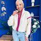 Lulu Contrast Binding Full Zip Fleece Cream