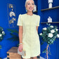 Megan Short Sleeve Button Up Mini Dress Lemon