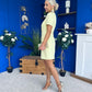 Megan Short Sleeve Button Up Mini Dress Lemon