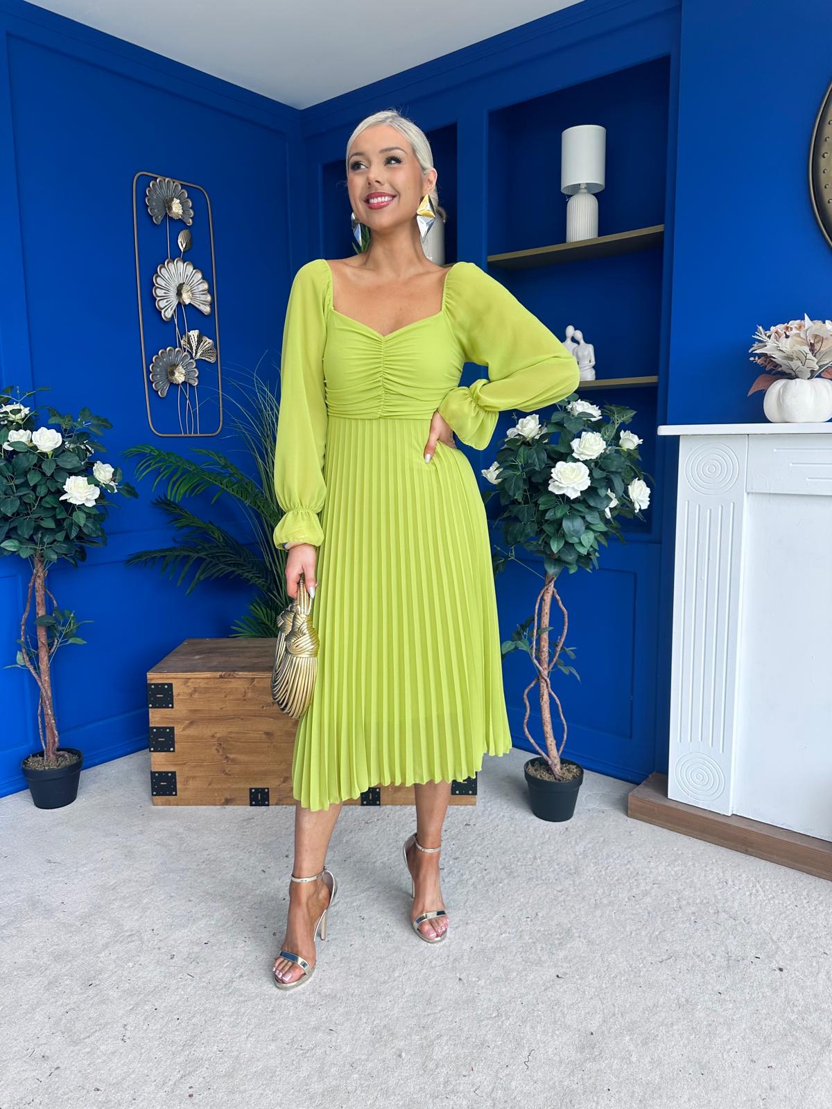 Siofra Detailed Midi Dress Olive