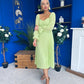 Siofra Detailed Midi Dress Lime