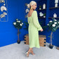 Siofra Detailed Midi Dress Lime