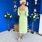 Siofra Detailed Midi Dress Lime
