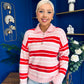 Felicity Striped Knit Jumper Red