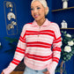 Felicity Striped Knit Jumper Red