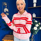 Felicity Striped Knit Jumper Red