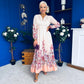 Helena Banded Maxi Dress Floral Peach