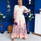 Helena Banded Maxi Dress Floral Peach