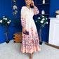 Helena Banded Maxi Dress Floral Peach