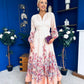 Helena Banded Maxi Dress Floral Peach