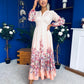 Helena Banded Maxi Dress Floral Peach